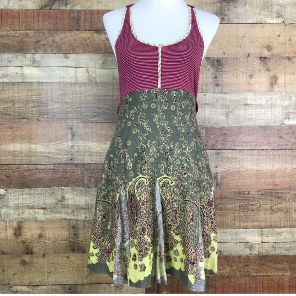 CUTE free people paisley crochet hippie dress